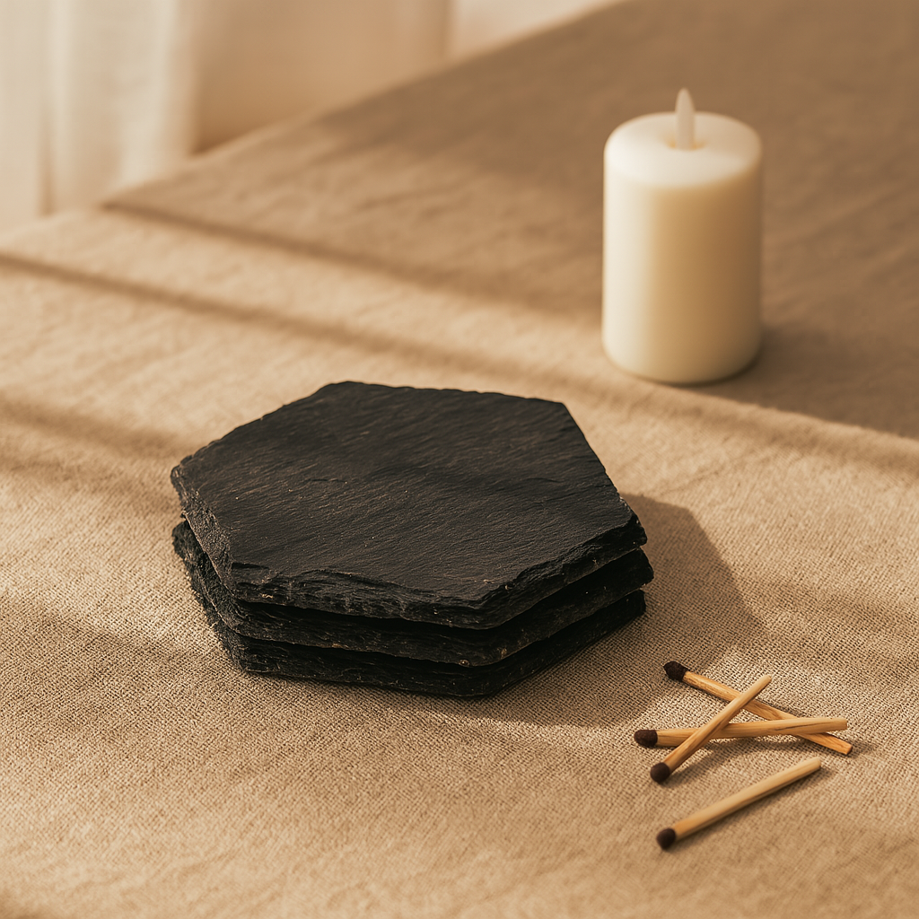 SLATE CANDLE COASTERS